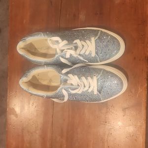 Sparkly blue sneakers